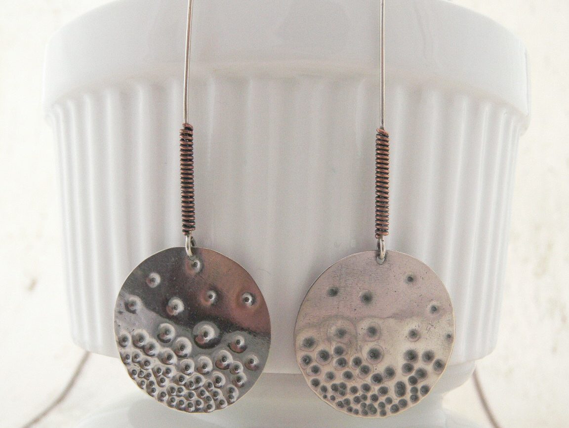 Long sterling silver drop earrings - Image 2