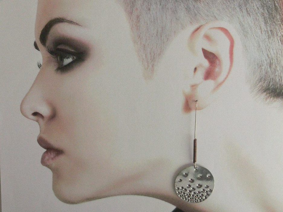 Long sterling silver drop earrings